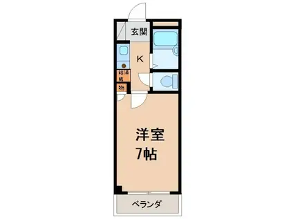 エイトマンション(1K/6階)の間取り写真