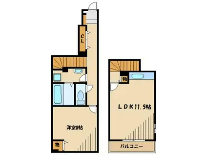 パーク ウエスト(1LDK/1階)の間取り写真