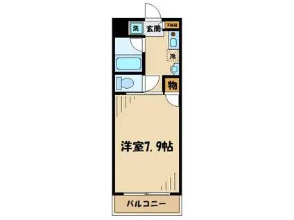 ハイツFK相模大野(1K/4階)の間取り写真