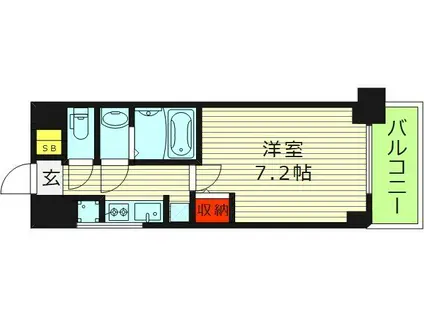 サムティ大阪GRAND イースト(1K/9階)の間取り写真