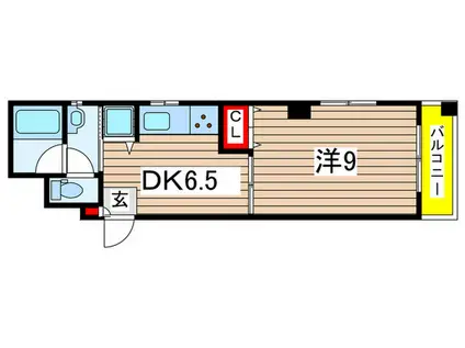 ロイヤルヒルズ(1DK/4階)の間取り写真