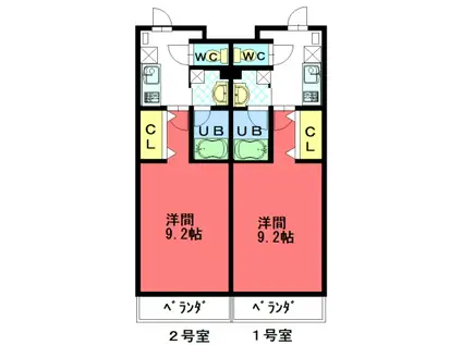 THE THIRD イースト(1K/3階)の間取り写真