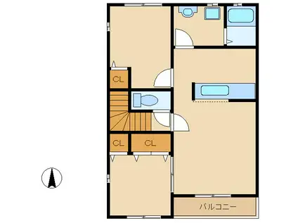 セントラル尾浜(2LDK/2階)の間取り写真