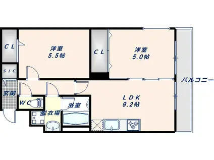 リバーサイドスィート裕貴(2LDK/2階)の間取り写真
