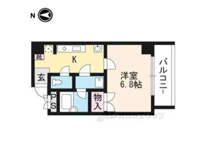 パインベルテⅡ(1K/3階)の間取り写真