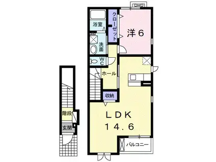 コルテーゼ III(1LDK/2階)の間取り写真