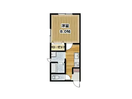 ソレアード(1K/1階)の間取り写真