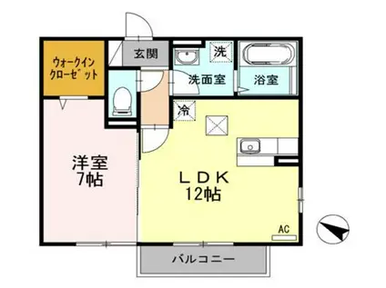 クラデス(1LDK/1階)の間取り写真
