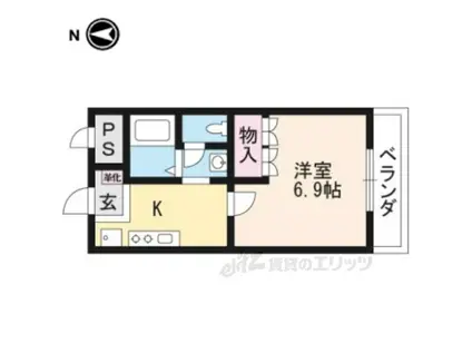 コンフォース長等(1K/2階)の間取り写真