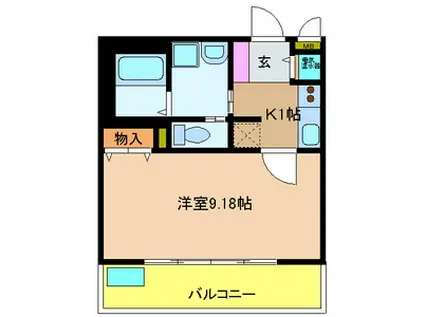 レジデンス富久寿(1K/2階)の間取り写真