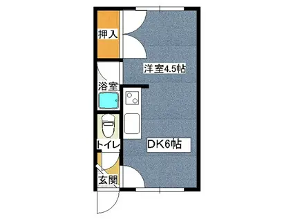 サンヴェルデI(1DK/1階)の間取り写真