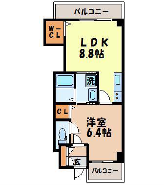 MODERN PALAZZO 文教通(1LDK/7階)の間取り写真