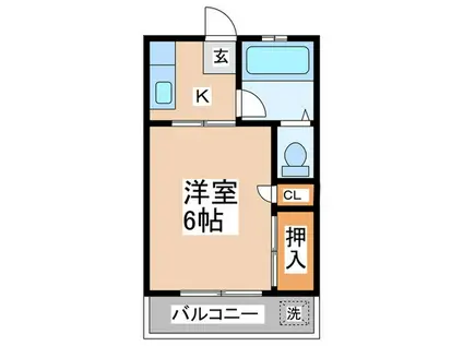ニューオオツカマンション(1K/1階)の間取り写真