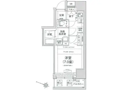 アイルプレミアム本駒込(1K/6階)の間取り写真
