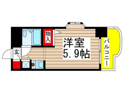 ジョイフル船橋(ワンルーム/4階)の間取り写真