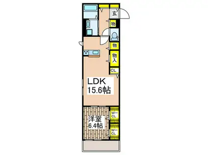 GESUNDHEIT(1LDK/1階)の間取り写真