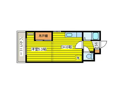 シャトル井上(1DK/2階)の間取り写真