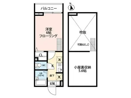 ベルフォレスタ杉並(1K/2階)の間取り写真