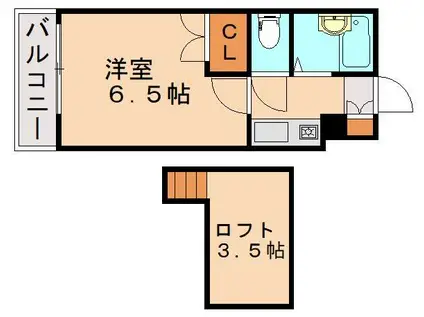 モーリックス飯塚(1K/1階)の間取り写真
