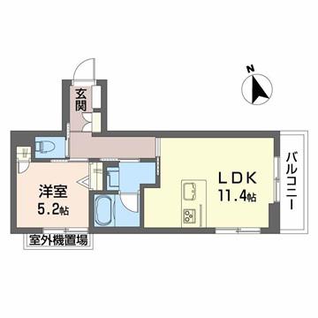 シャーメゾン コア八日町(1LDK/3階)の間取り写真