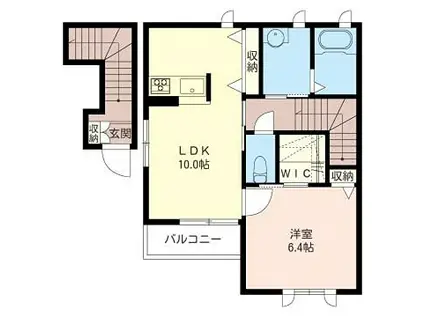 シエナガーデン(1LDK/2階)の間取り写真