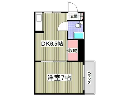 イワモトビル ホワイトコーポラス(1DK/3階)の間取り写真