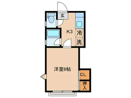 イーストハイツ(ワンルーム/1階)の間取り写真