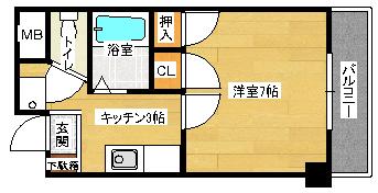 第8寺前ビル(1K/8階)の間取り写真