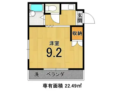 メゾンドルミネ(1K/4階)の間取り写真