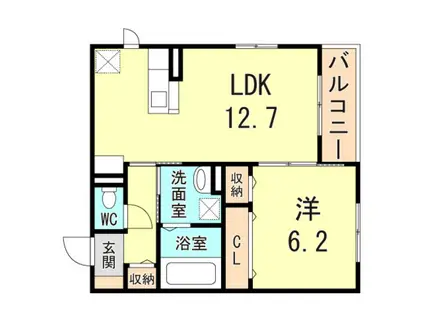 クレール・ヴィラ近松公園(1LDK/1階)の間取り写真