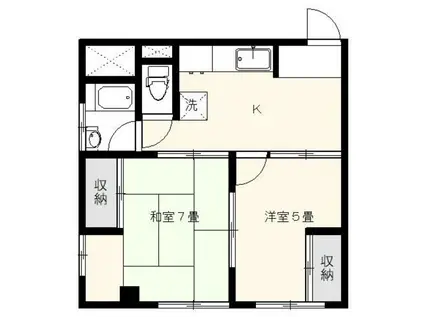 三井ビル(2DK/5階)の間取り写真