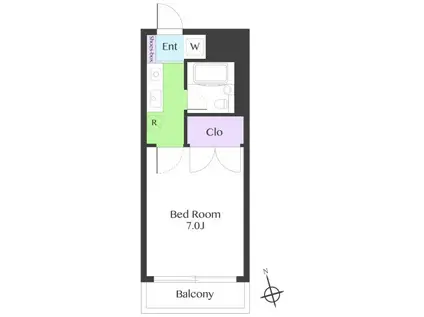 トリアノン上池台(1K/4階)の間取り写真