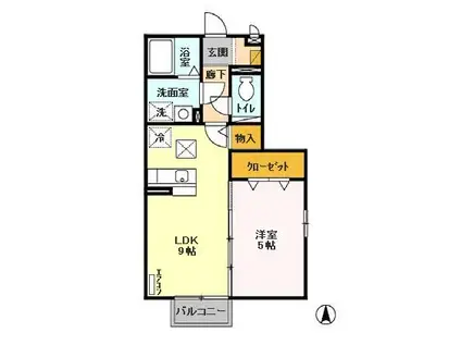 サンシャトーII(1LDK/1階)の間取り写真