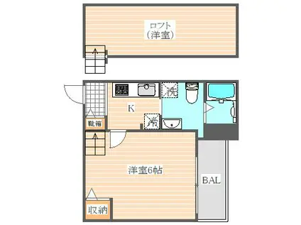 TIARE DE ASUKA(1SLK/1階)の間取り写真