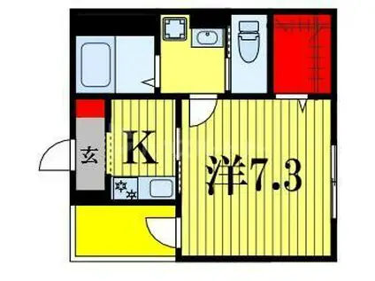 クレストール(1K/3階)の間取り写真