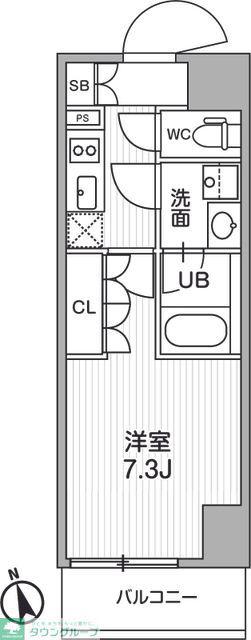 シーズンフラッツ浅草言問通(1K/6階)の間取り写真