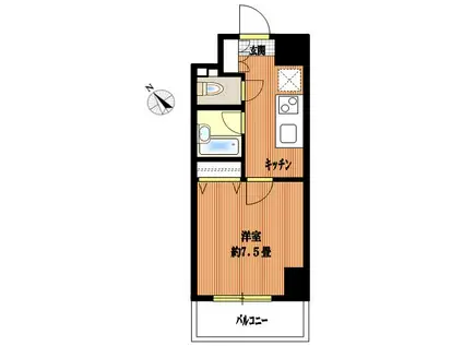 スカイコート新小岩(1K/14階)の間取り写真