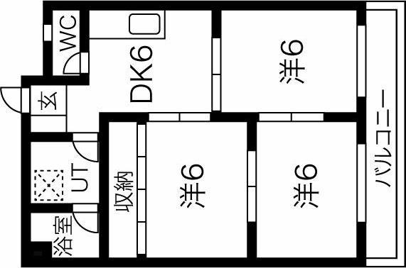 岐東コーポラス(3DK/3階)の間取り写真