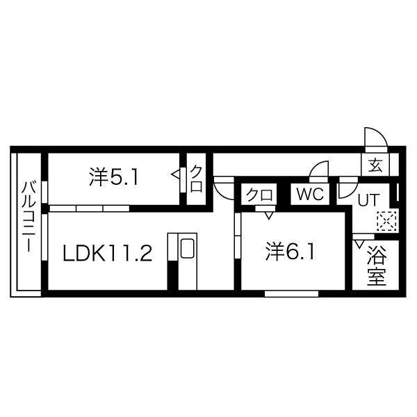 LICORICE A棟(2LDK/3階)の間取り写真