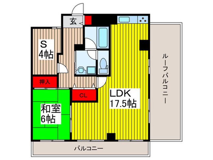 石田マンション(1SLDK/4階)の間取り写真