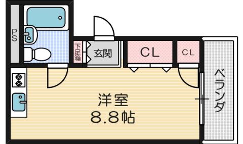 メゾン・デュ・IJC-1(ワンルーム/3階)の間取り写真