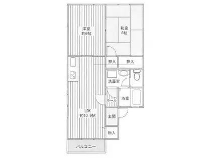 リブラスハイツII(2LDK/1階)の間取り写真