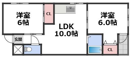 第二タナックマンション(2LDK/3階)の間取り写真