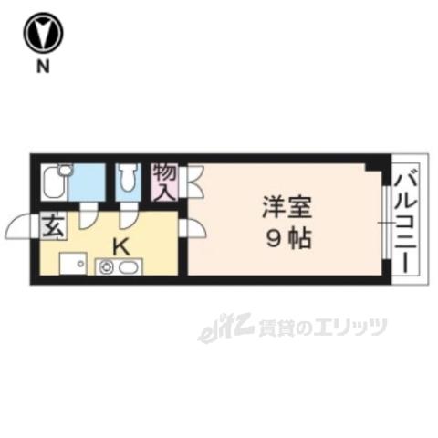 ソリュード(1K/4階)の間取り写真