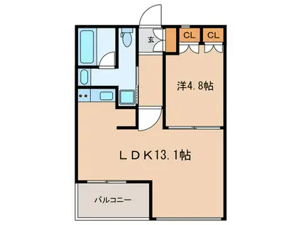 FRENCIA玉川田園調布(1LDK/2階)の間取り写真