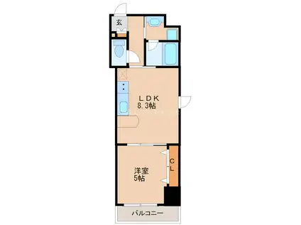 グランドシャルドン(1LDK/11階)の間取り写真