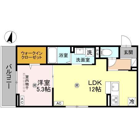 ボヌールメゾンKASUGAII(1LDK/2階)の間取り写真