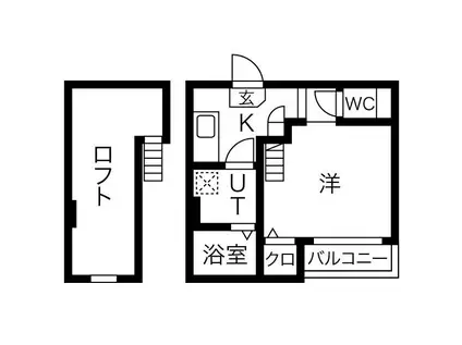 レガート上社(1K/1階)の間取り写真