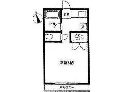 グレイス登戸(1K/2階)の間取り写真