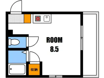 VISTA長束(ワンルーム/1階)の間取り写真